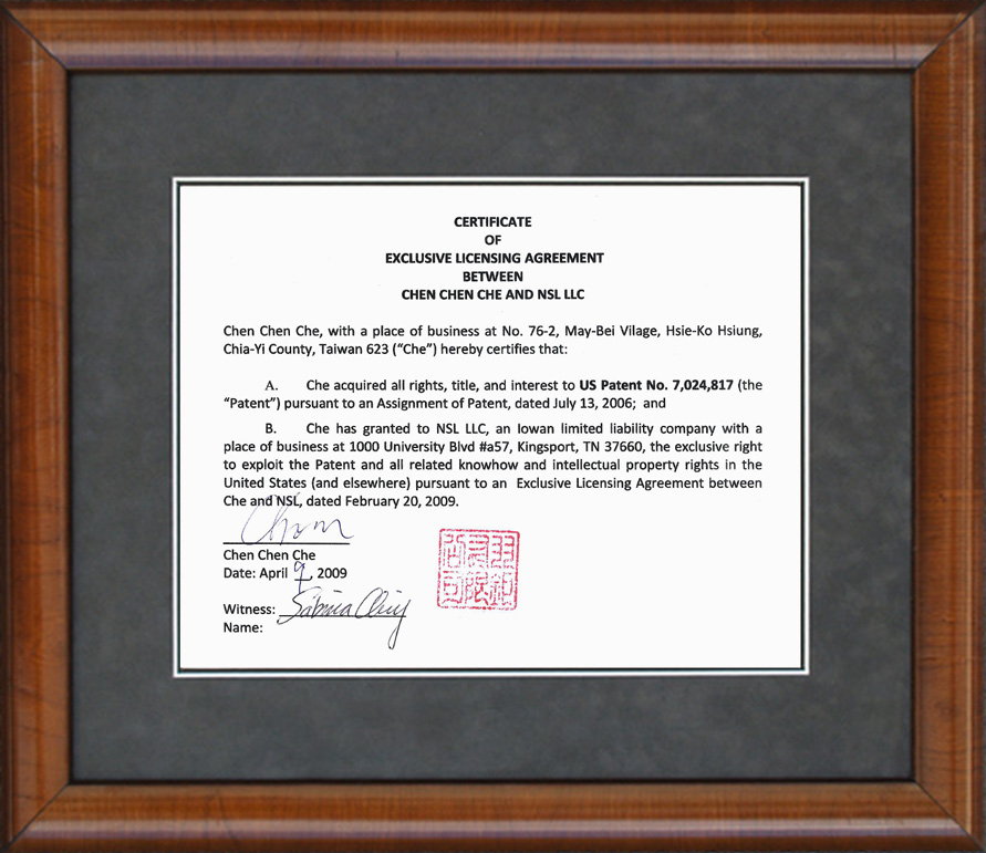 certificate-exclusive-licensing-agreement